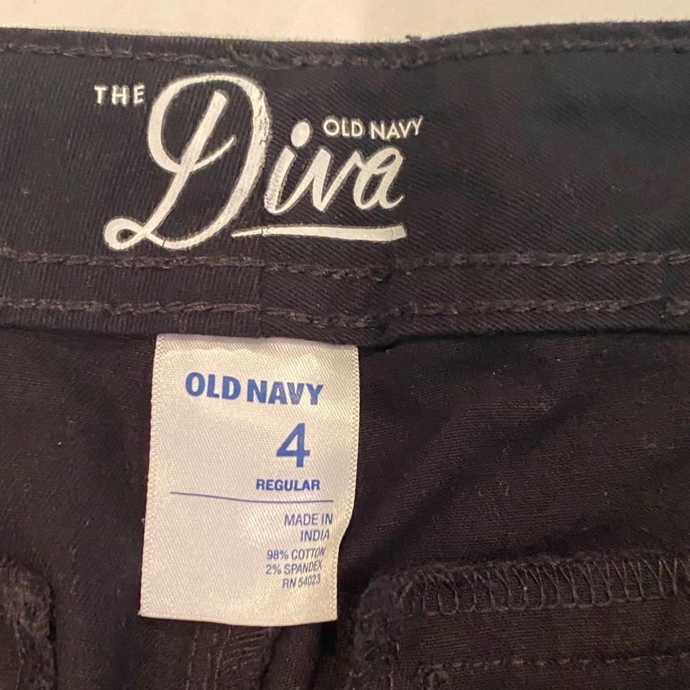 Old Nave Black Flared Jaeans Sz 4 - Picture 3 of 8